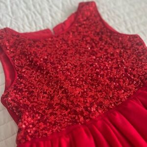Elegant Red Sequin Kids Formal Dress